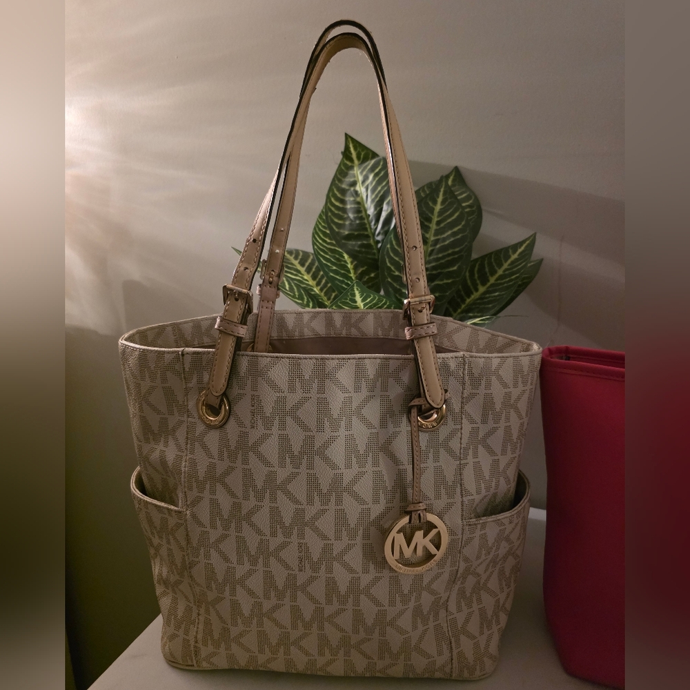 Michael Kors Monogram Cream Tote